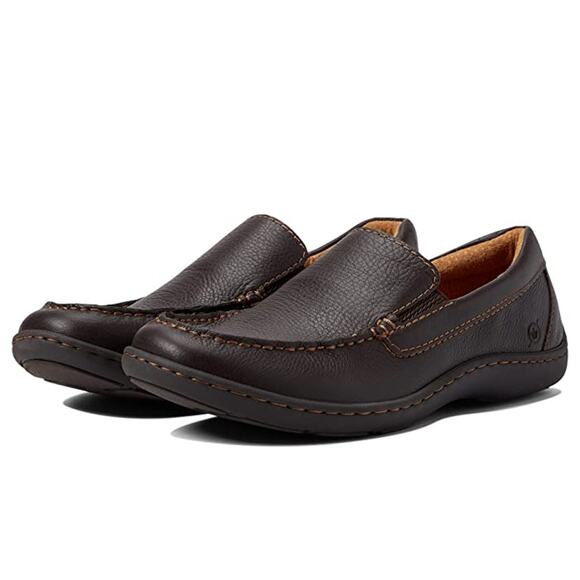 Born Mens Brompton II Loafers US 10.5 M EU 44.5 Brown Leather Slip On NIB - Picture 1 of 13